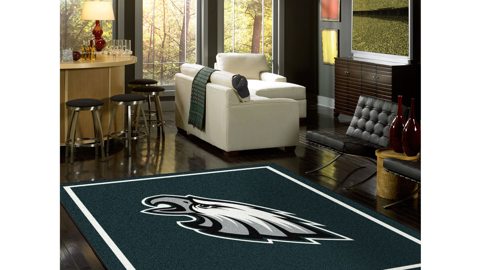 Man cave set up for football season
