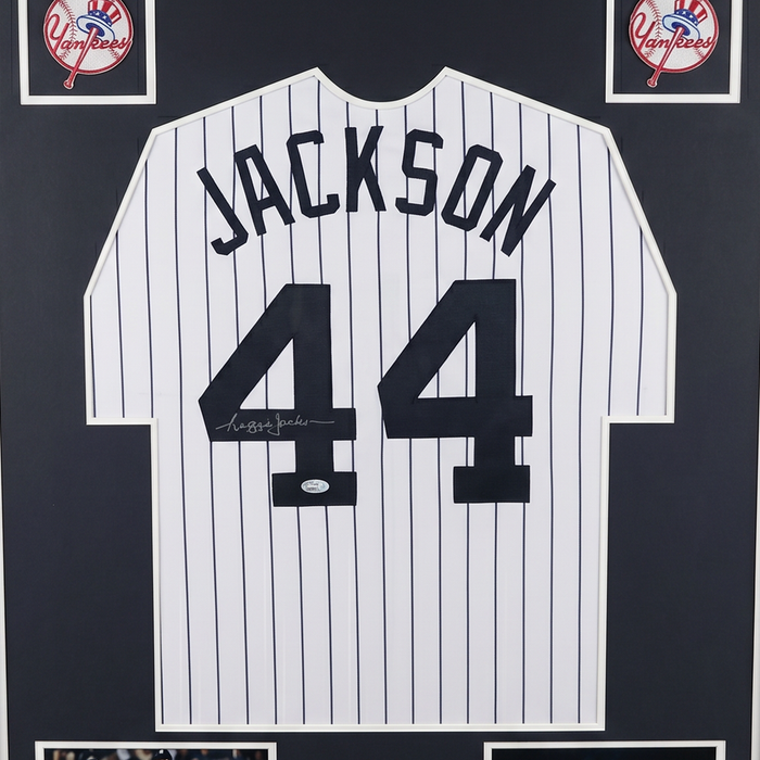 Reggie Jackson signed framed New York Yankees jersey