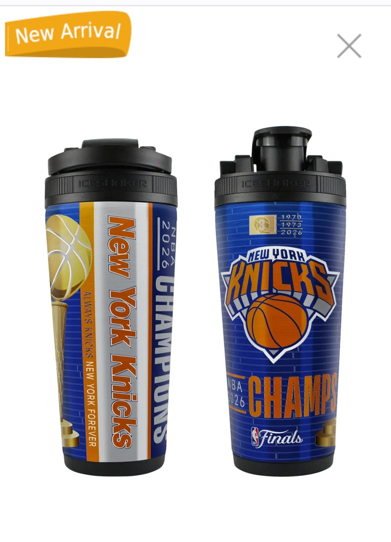 World Champions New York Knicks 2026 NBA Finals Champions 26oz 4D Stainless Steel Ice Shaker