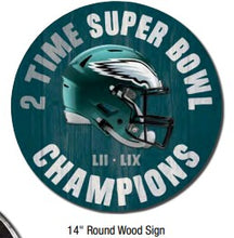 Philadelphia Eagles Super Bowl LIX ,  14" Round Wood Sign