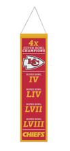 Super Bowl Champions Kansas City Chiefs Wool Banner 8" x 32