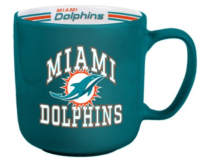 Miami Dolphins Coffee Mug 15oz Stripe Design
