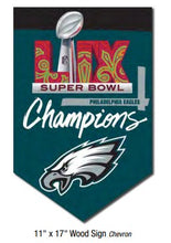 Philadelphia Eagles Superbowl LIX Chevron Wood Sign 11" x 17"