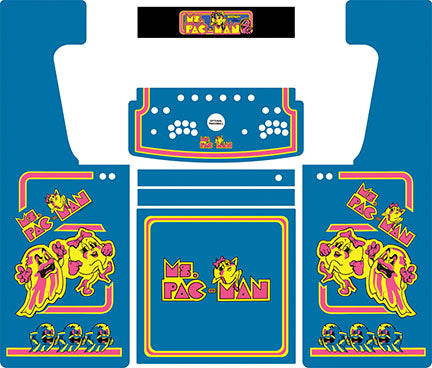 Ms. Pac-Man themed arcade cabinet