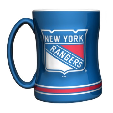 New York Rangers Coffee Mug 14oz Sculpted Relief