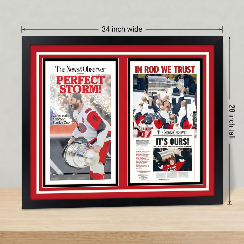 28 x 34 Carolina Hurricanes Stanley Cup Championship Double Art Print