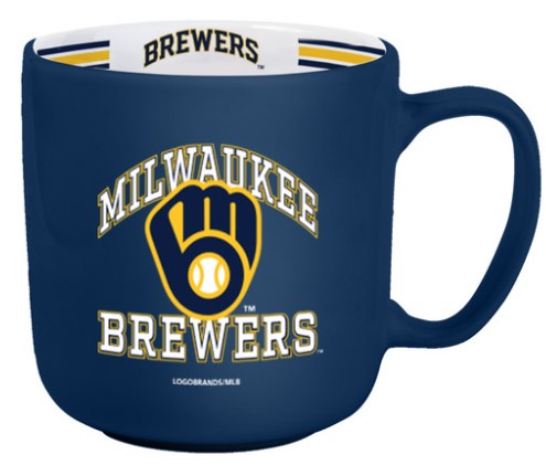 Milwaukee Brewers Coffee Mug 15oz Stripe Design