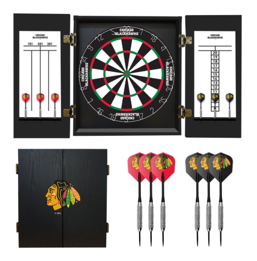 Chicago Blackhawks Fans Choice Dart Cabinet Set