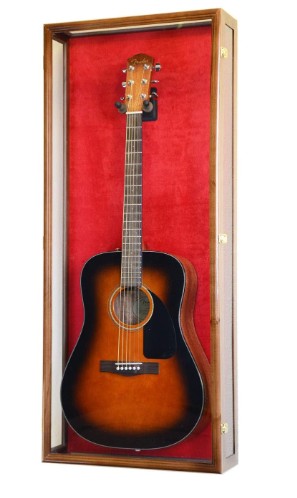 Clear Viewing Guitar Display Case Cabinet Wall Rack