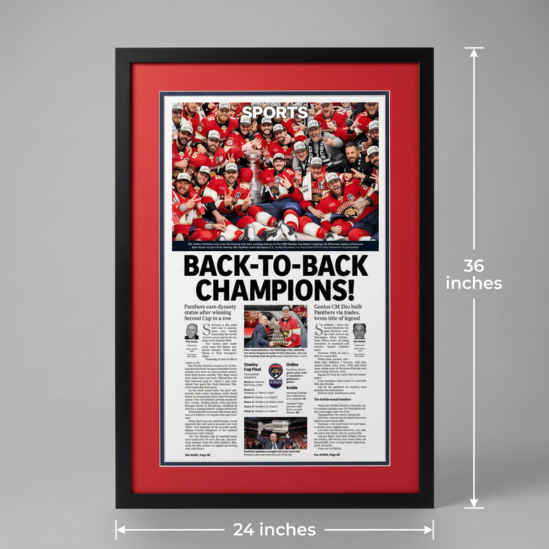 24 x 36 Florida Panthers Back to Back Championship Art Print