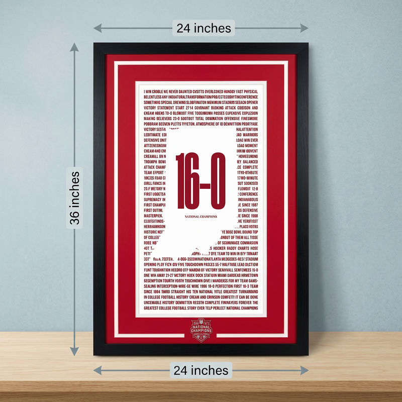 24 x 36 Indiana University National Championship Art Print (Map)