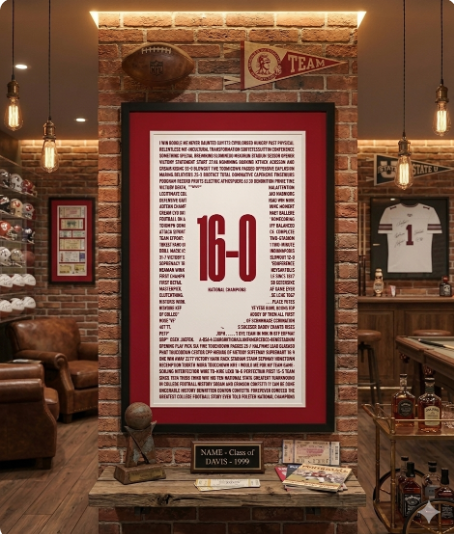 24 x 36 Indiana University National Championship Art Print (Map)