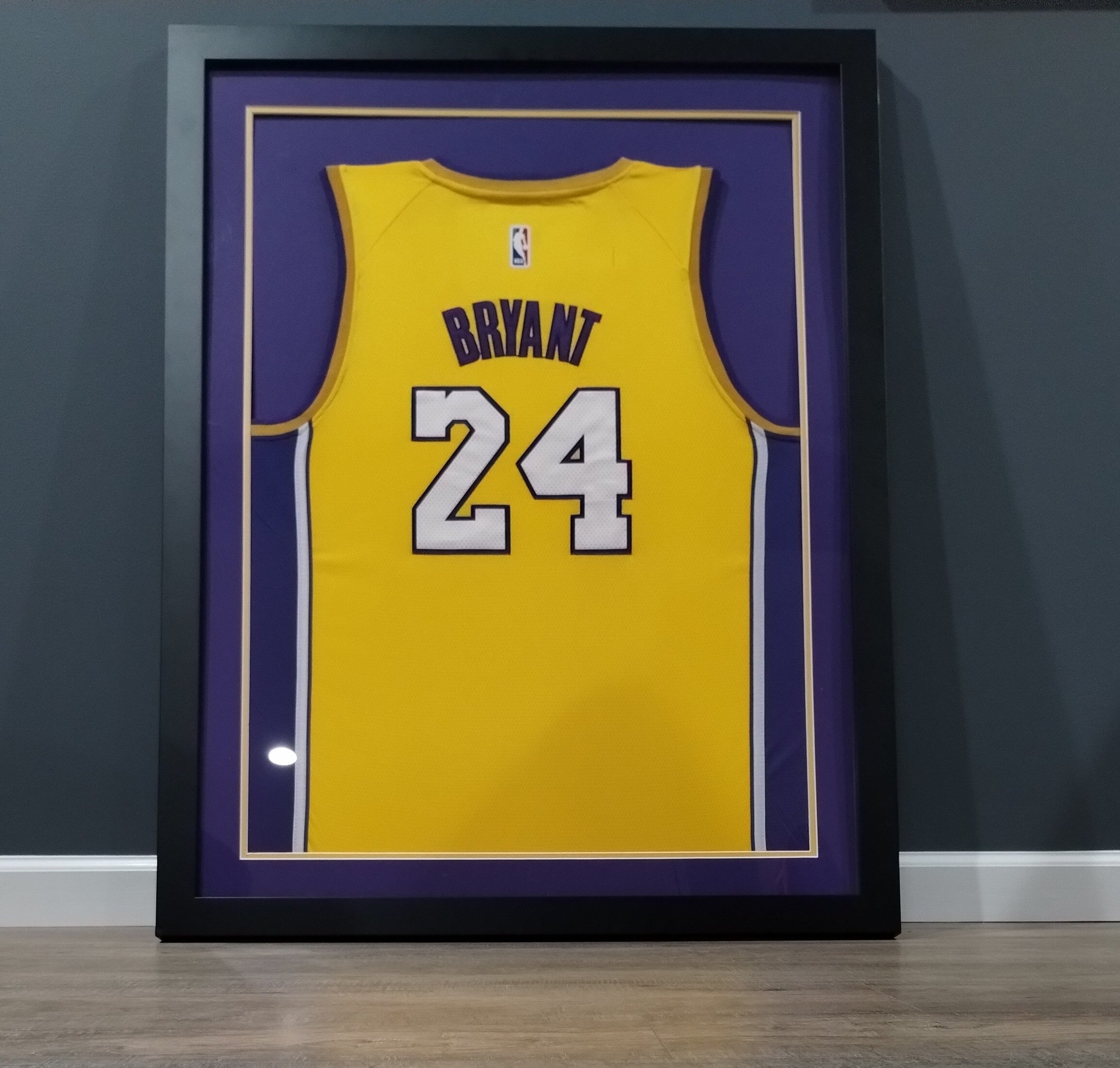 Framed Gold Kobe Bryant #24 Lakers Jersey (UNSIGNED) – ManCave