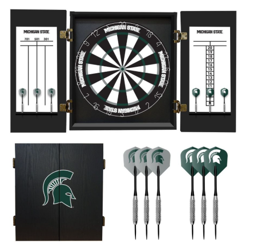 Michigan State Spartans Fans Choice Dart Cabinet Set