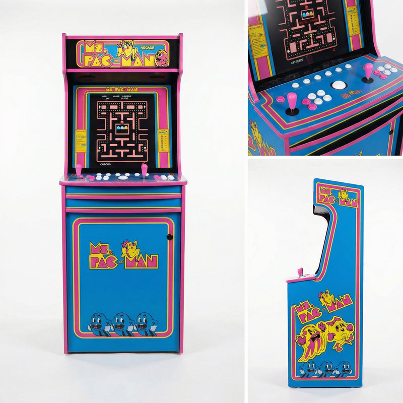 Ms. Pac-Man themed arcade cabinet