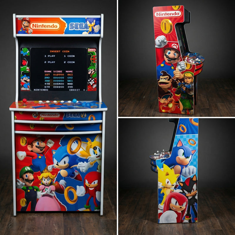 Nintendo Vs Sega themed arcade cabinet