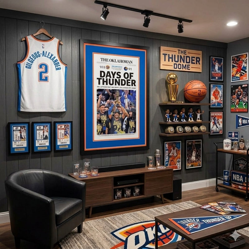 24 x 36 Oklahoma City Thunder 24/25 Championship Art Print (Thunder)