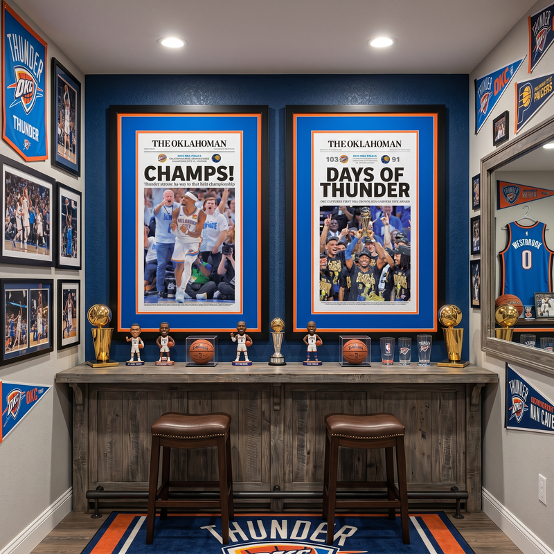 24 x 36 Oklahoma City Thunder 24/25 Championship Art Print (Thunder)