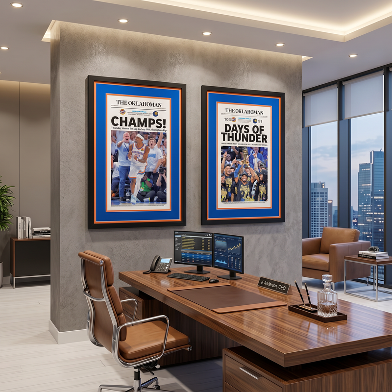 24 x 36 Oklahoma City Thunder 24/25 Championship Art Print (Thunder)