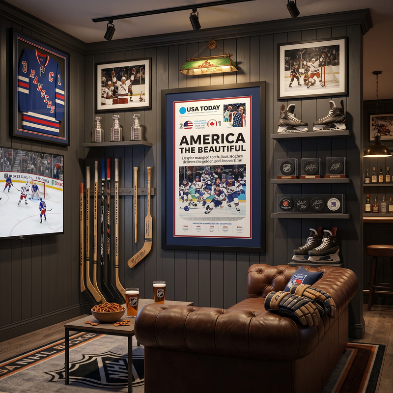 24 x 36 U.S. Olympic Hockey Team 2026 Gold Medal Art Print