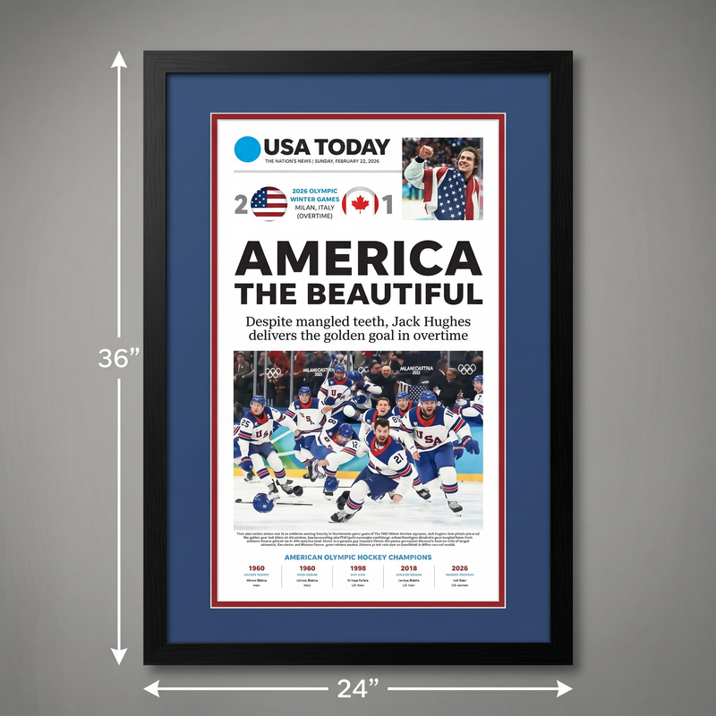 24 x 36 U.S. Olympic Hockey Team 2026 Gold Medal Art Print