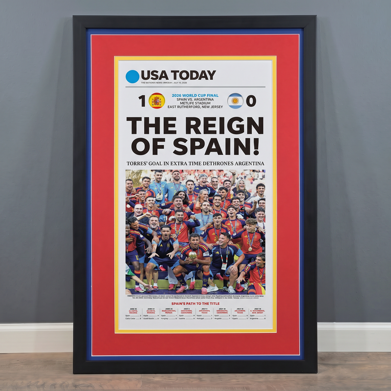 Spain 2026 World Cup Champions USA TODAY Front Page Wall Art