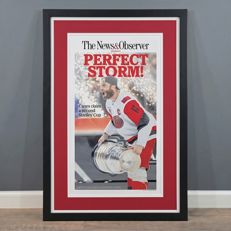 24 x 36 Carolina Hurricanes Stanley Cup Championship Art Print (News Observer)