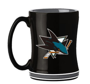 San Jose Sharks Coffee Mug 14oz Sculpted Relief