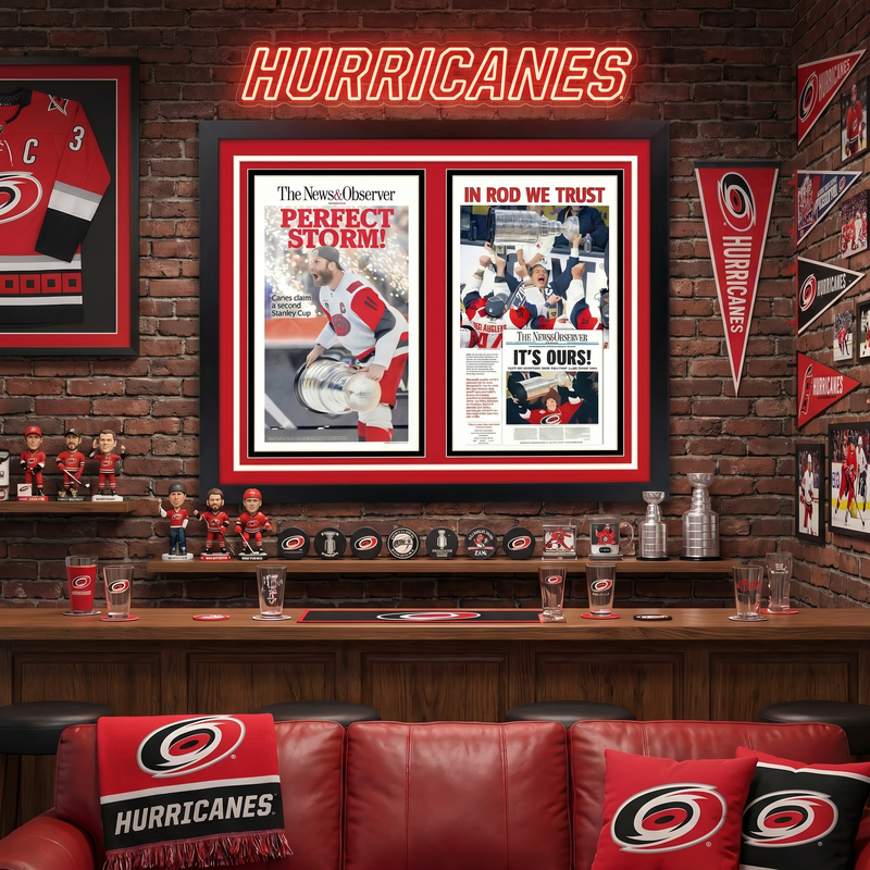 28 x 34 Carolina Hurricanes Stanley Cup Championship Double Art Print