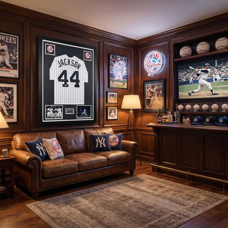 Reggie Jackson New York Yankees Custom  Framed Jersey — 31" x 40"