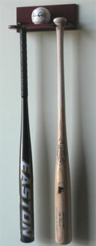 1 Baseball and 2 Bats rack
