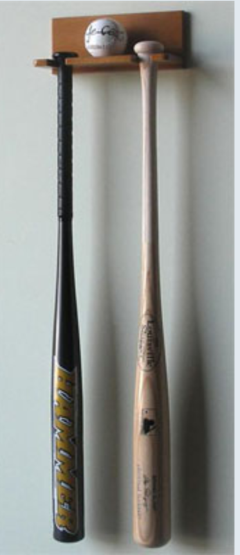 1 Baseball and 2 Bats rack