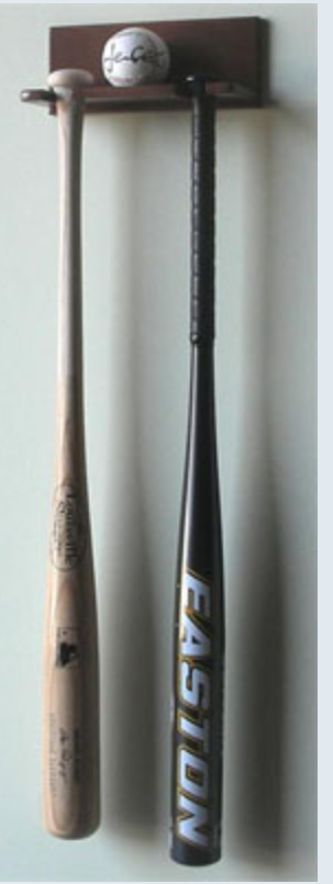 1 Baseball and 2 Bats rack