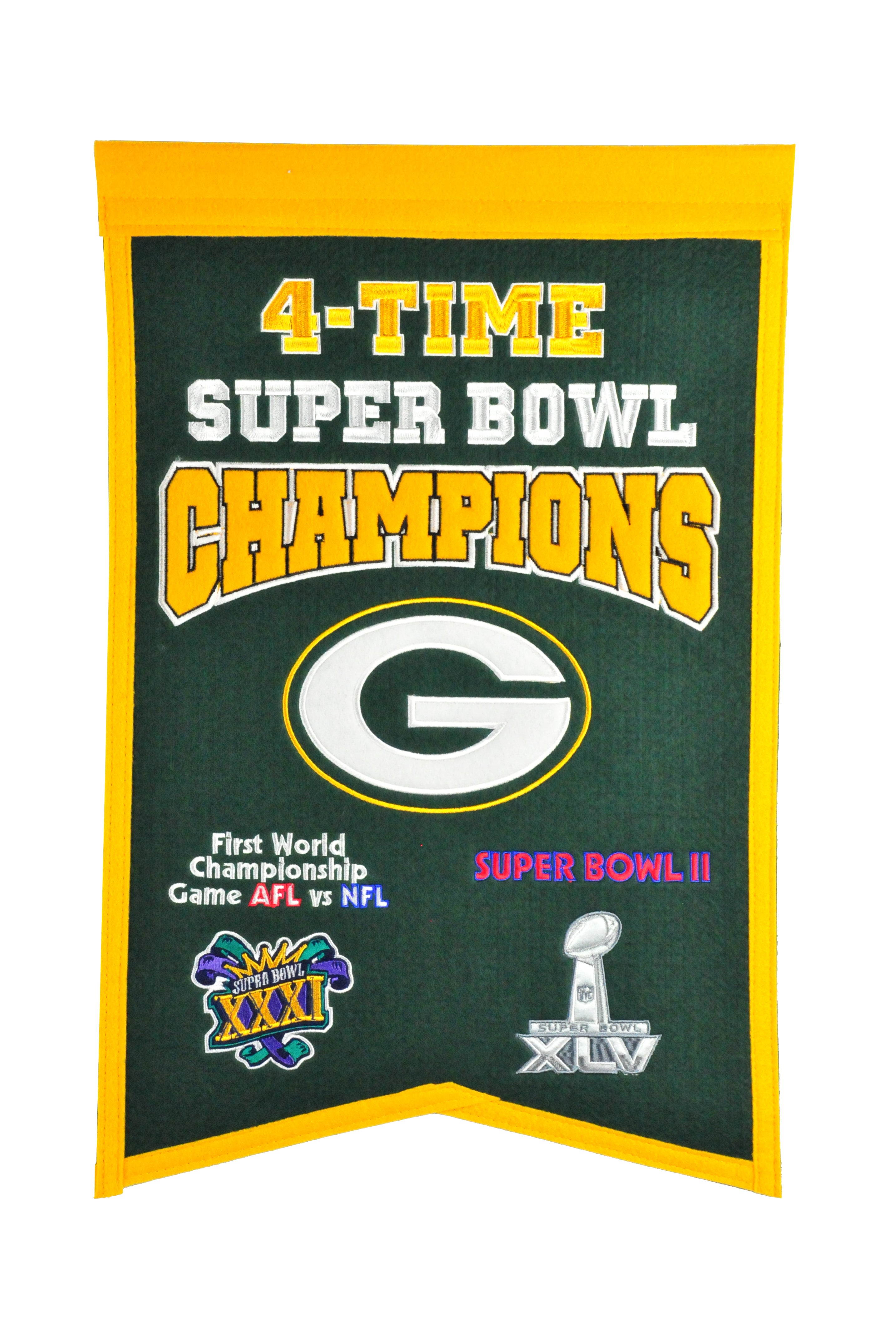 Green Bay Packers 4x Super Bowl Champs Banner