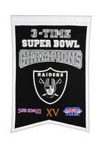 Las Vegas Raiders 3x Super Bowl Champs Banner