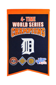 Detroit Tigers 4 Time WS Champions Banner