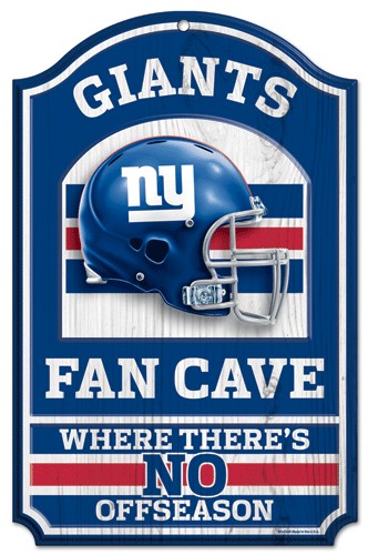 New York Giants Wood Sign - 11"x17" Fan Cave Design