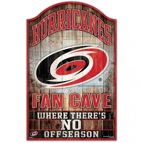 Carolina Hurricanes Sign 11x17 Wood Fan Cave Design - Special Order