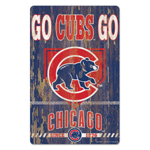 Chicago Cubs Sign 11x17 Wood Slogan Design