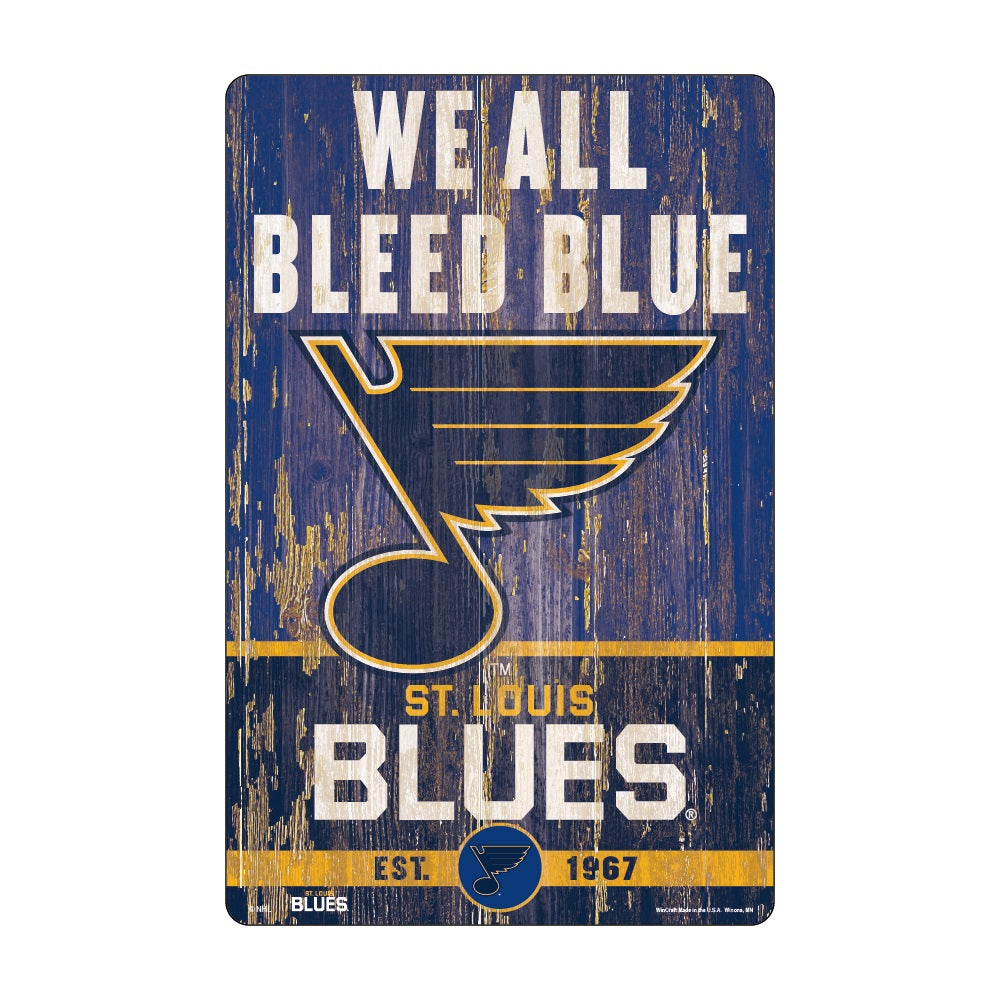 St. Louis Blues Sign 11x17 Wood Slogan Design