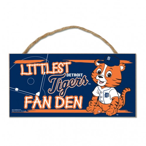 Detroit Tigers Little Fan Den Wood Sign - 5x10 - Special Order