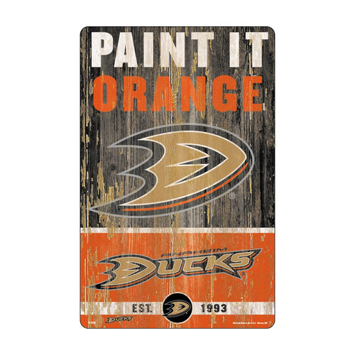 Anaheim Ducks Sign 11x17 Wood Slogan Design