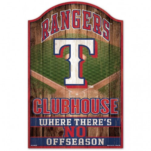 Texas Rangers Sign 11x17 Wood Fan Cave Design - Special Order
