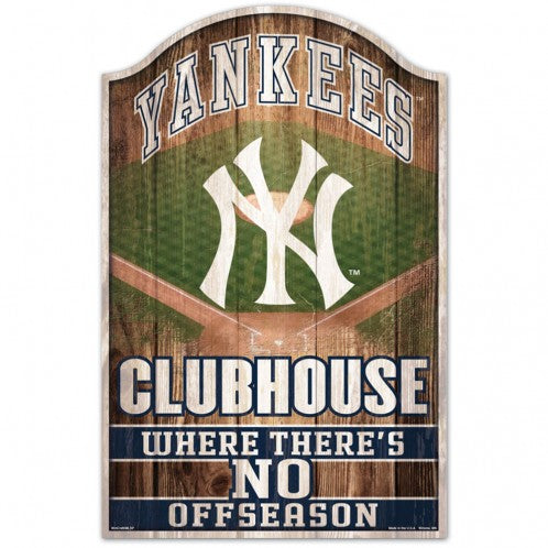 New York Yankees Sign 11x17 Wood Fan Cave Design