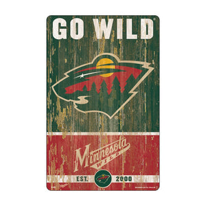 Minnesota Wild Sign 11x17 Wood Slogan Design