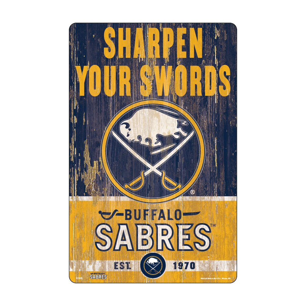 Buffalo Sabres Sign 11x17 Wood Slogan Design