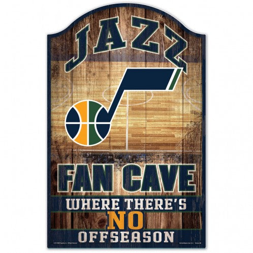 Utah Jazz Sign 11x17 Wood Fan Cave Design - Special Order
