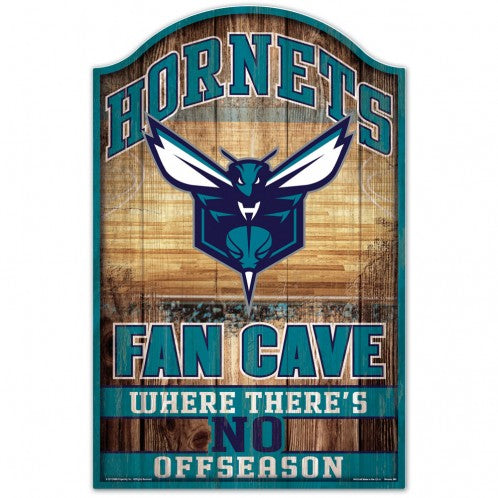 Charlotte Hornets Sign 11x17 Wood Fan Cave Design - Special Order