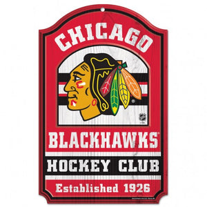 Chicago Blackhawks Wood Sign - 11"x17" Hockey Club - Special Order