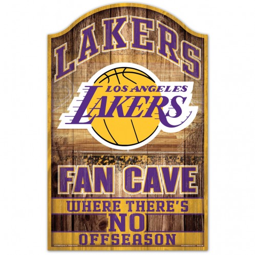Los Angeles Lakers Sign 11x17 Wood Fan Cave Design